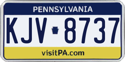 PA license plate KJV8737