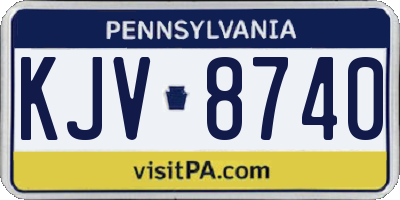 PA license plate KJV8740
