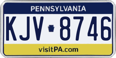 PA license plate KJV8746