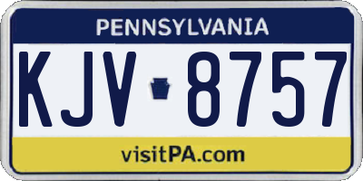 PA license plate KJV8757