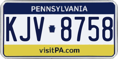 PA license plate KJV8758