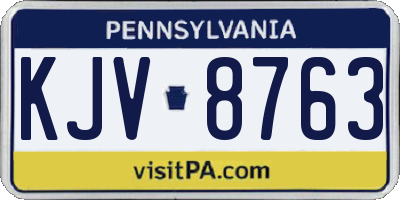 PA license plate KJV8763
