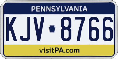 PA license plate KJV8766