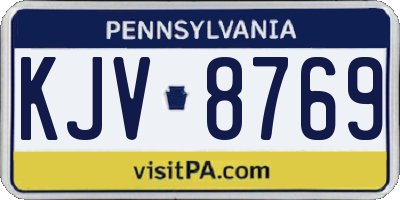 PA license plate KJV8769