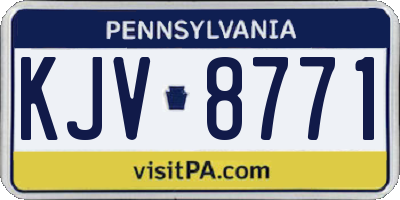 PA license plate KJV8771