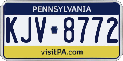 PA license plate KJV8772
