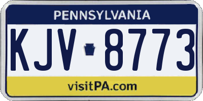 PA license plate KJV8773