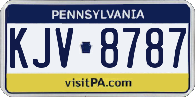 PA license plate KJV8787