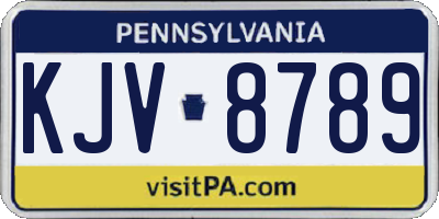 PA license plate KJV8789