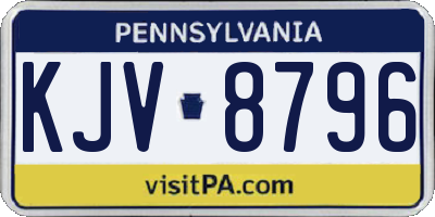 PA license plate KJV8796