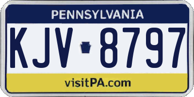 PA license plate KJV8797