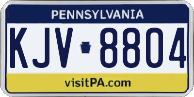 PA license plate KJV8804