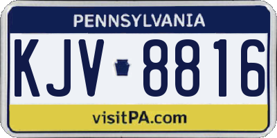 PA license plate KJV8816