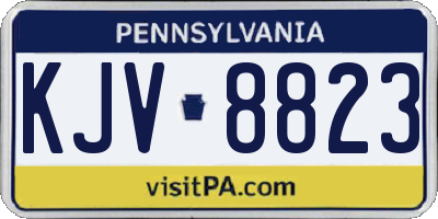 PA license plate KJV8823