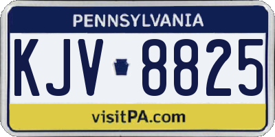 PA license plate KJV8825