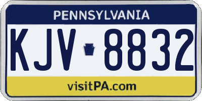 PA license plate KJV8832