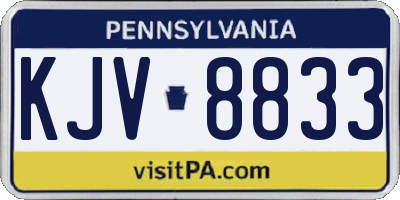PA license plate KJV8833
