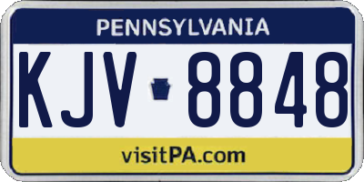PA license plate KJV8848