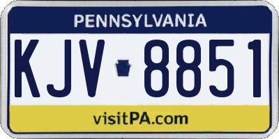 PA license plate KJV8851