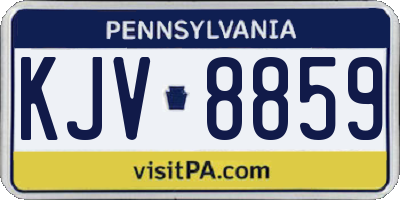 PA license plate KJV8859