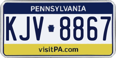 PA license plate KJV8867