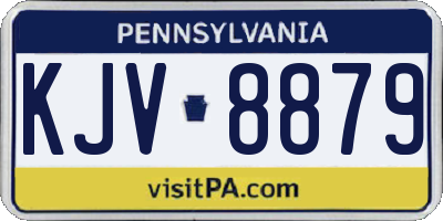 PA license plate KJV8879