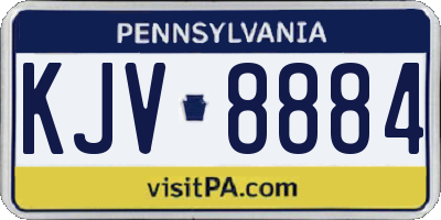 PA license plate KJV8884