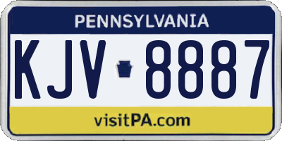 PA license plate KJV8887