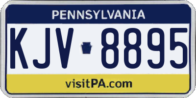 PA license plate KJV8895