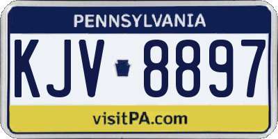 PA license plate KJV8897