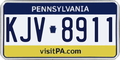 PA license plate KJV8911