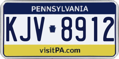PA license plate KJV8912