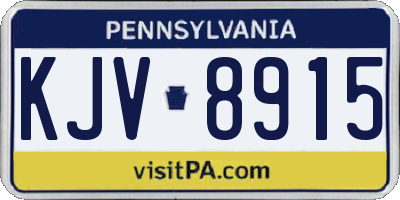 PA license plate KJV8915