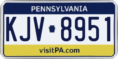 PA license plate KJV8951