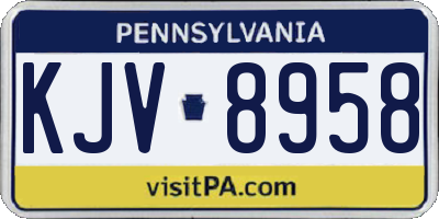 PA license plate KJV8958