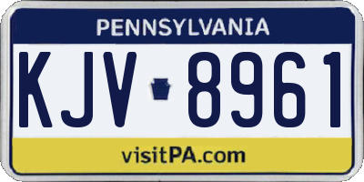PA license plate KJV8961