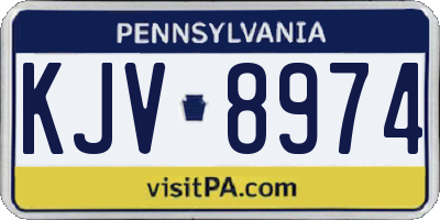 PA license plate KJV8974