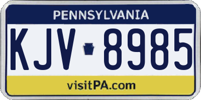 PA license plate KJV8985