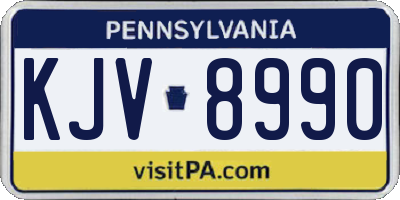 PA license plate KJV8990