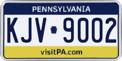 PA license plate KJV9002