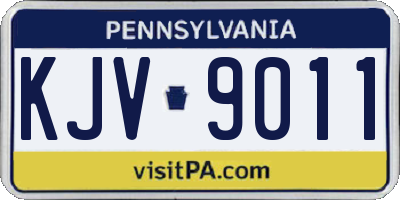 PA license plate KJV9011