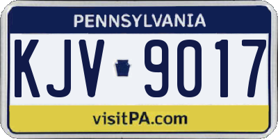PA license plate KJV9017