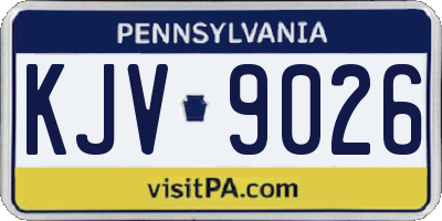 PA license plate KJV9026