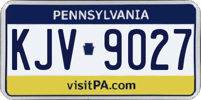 PA license plate KJV9027