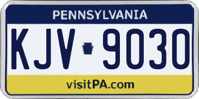 PA license plate KJV9030