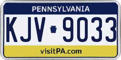 PA license plate KJV9033