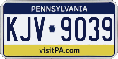 PA license plate KJV9039
