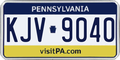 PA license plate KJV9040