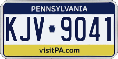 PA license plate KJV9041