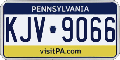 PA license plate KJV9066